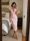 Jersey Sheath Stand Colla Cocktail Dresses with Slit