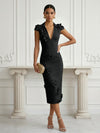 Jersey Sheath Stand Colla Cocktail Dresses with Slit