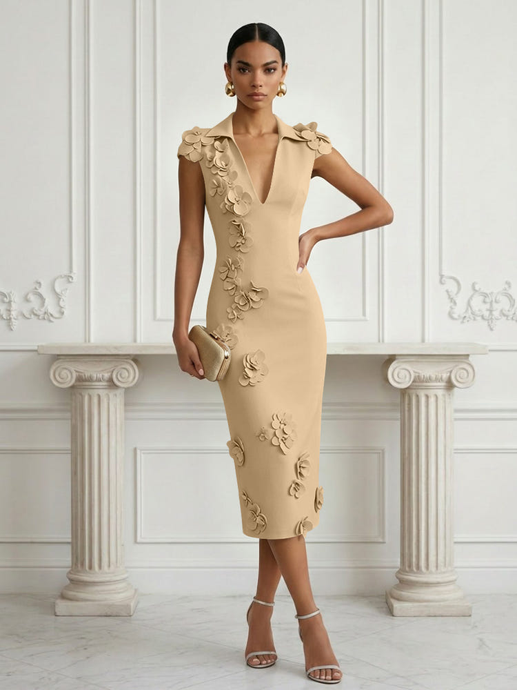 Jersey Sheath Stand Colla Cocktail Dresses with Slit