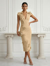 Jersey Sheath Stand Colla Cocktail Dresses with Slit