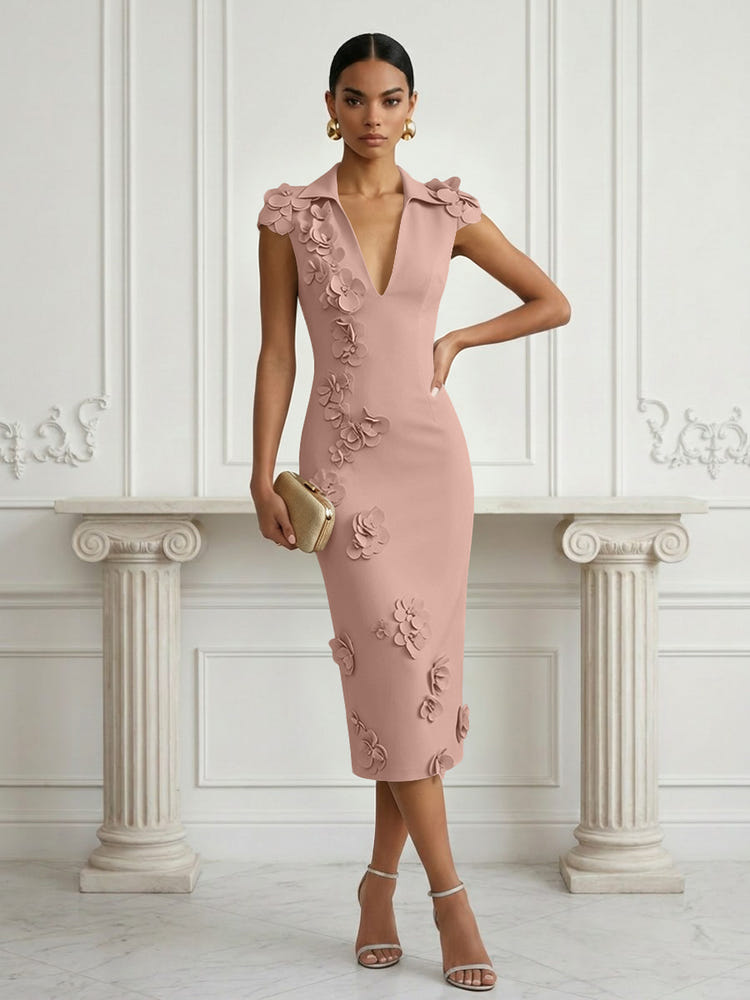 Jersey Sheath Stand Colla Cocktail Dresses with Slit