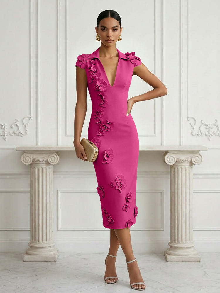 Jersey Sheath Stand Colla Cocktail Dresses with Slit