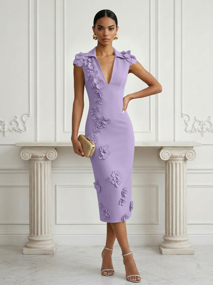 Jersey Sheath Stand Colla Cocktail Dresses with Slit