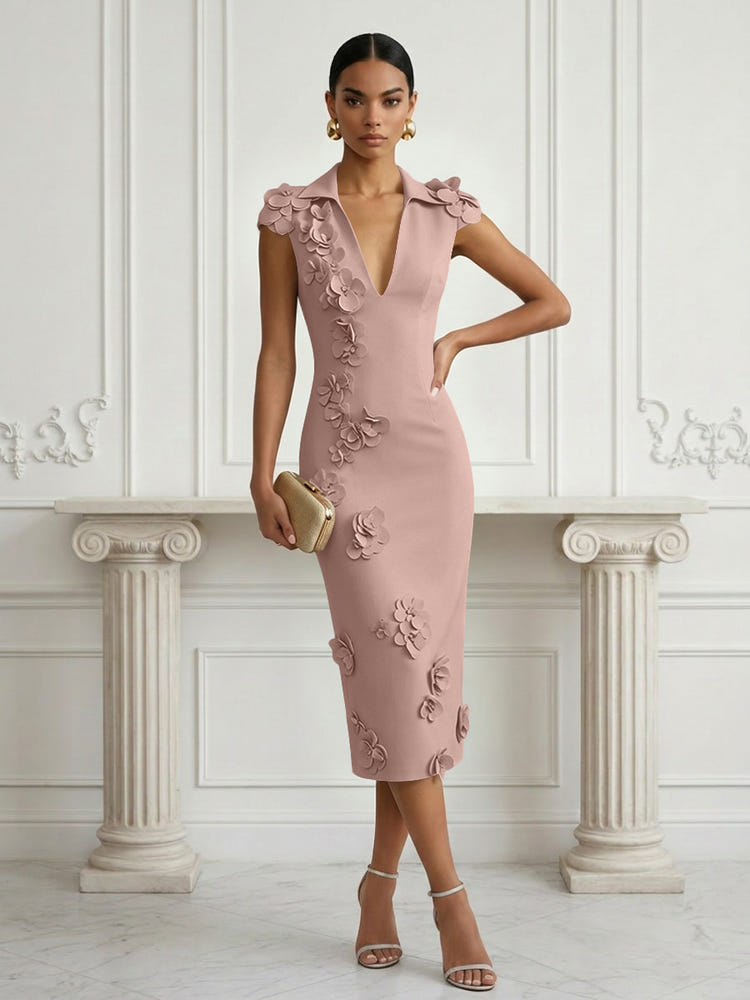 Jersey Sheath Stand Colla Cocktail Dresses with Slit