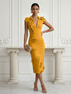 Jersey Sheath Stand Colla Cocktail Dresses with Slit