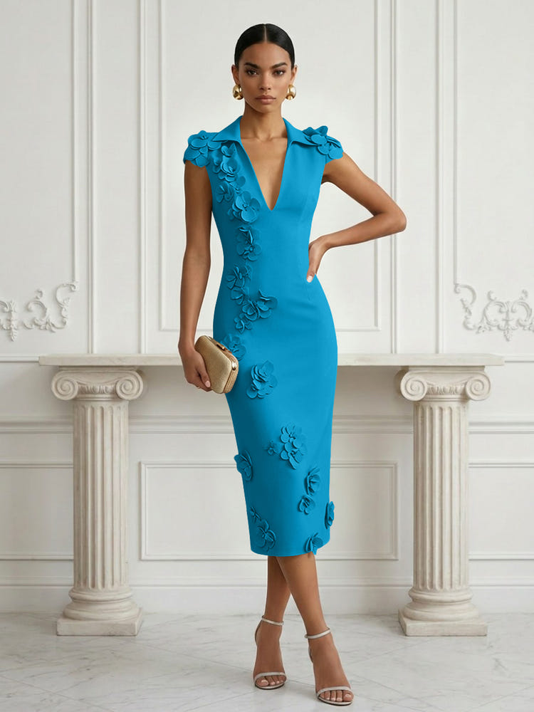 Jersey Sheath Stand Colla Cocktail Dresses with Slit
