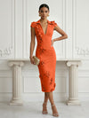 Jersey Sheath Stand Colla Cocktail Dresses with Slit