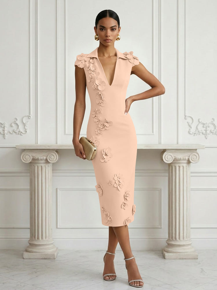 Jersey Sheath Stand Colla Cocktail Dresses with Slit