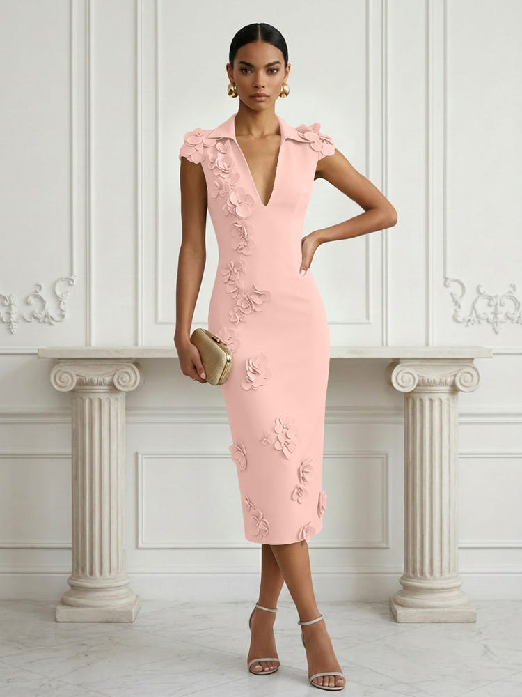 Jersey Sheath Stand Colla Cocktail Dresses with Slit