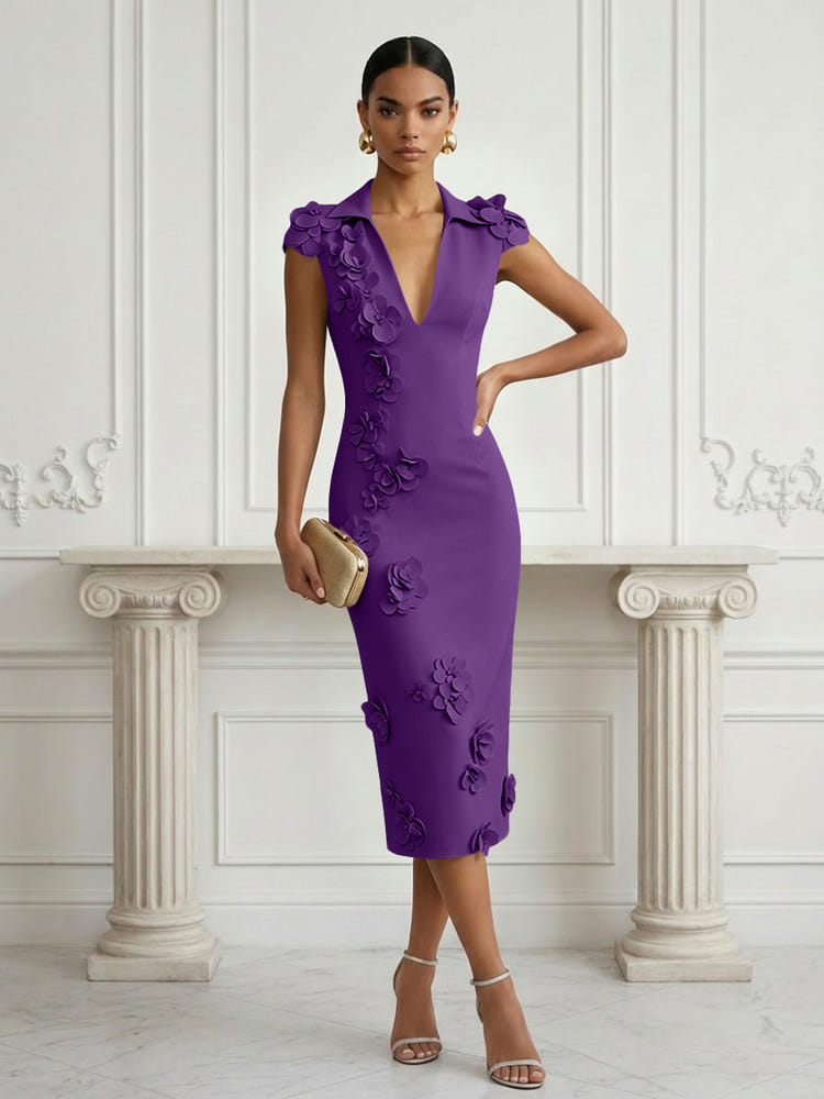 Jersey Sheath Stand Colla Cocktail Dresses with Slit