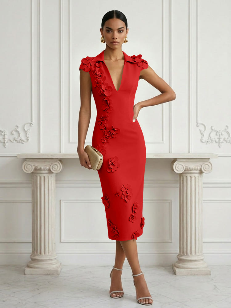 Jersey Sheath Stand Colla Cocktail Dresses with Slit