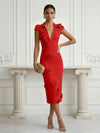 Jersey Sheath Stand Colla Cocktail Dresses with Slit