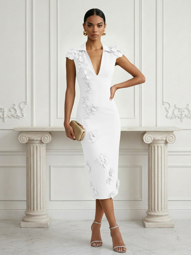 Jersey Sheath Stand Colla Cocktail Dresses with Slit