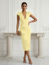 Jersey Sheath Stand Colla Cocktail Dresses with Slit