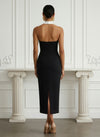 Jersey Sheath Halter Cocktail Dresses with Side Slit