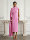 Jersey Sheath High Neck Cocktail Dresses with Sash
