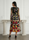 Tulle A-Line V Neck Cocktail Dresses with Floral Embroidery