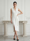 Jersey Sheath V Neck Cocktail Dresses with Bow