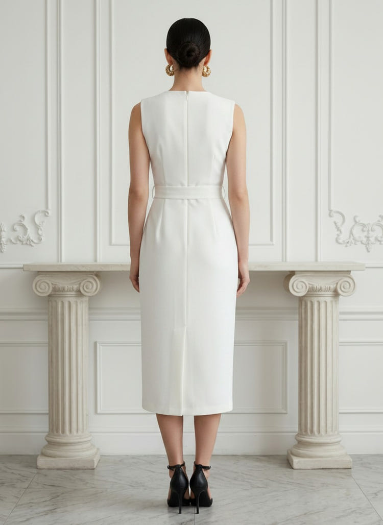 Jersey Sheath V Neck Cocktail Dresses with Bow