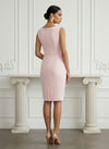 Jersey Sheath Boat Neck  Cocktail Dresses with Bow
