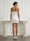 Satin Sheath Strapless Cocktail Dresses with Ruffles