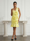 Jersey Bodycon V Neck Cocktail Dresses with 3D Flowers