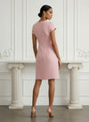 Jersey A-Line Crew Neck Cocktail Dresses with 3D Flowers