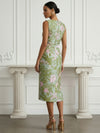 Jacquard Sheath V Neck Cocktail Dresses with Bow
