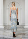 Jacquard Sheath Square Neck Cocktail Dresses with Bow
