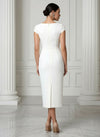 Satin Sheath Crew Neck Cocktail Dresses with Irregular Hem