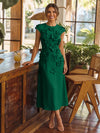 Jersey A-Line Crew Neck Cocktail Dresses with 3D Flowers