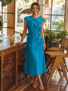 Jersey A-Line Crew Neck Cocktail Dresses with 3D Flowers