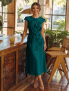 Jersey A-Line Crew Neck Cocktail Dresses with 3D Flowers