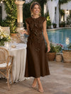 Jersey A-Line Crew Neck Cocktail Dresses with 3D Flowers