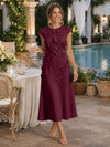 Jersey A-Line Crew Neck Cocktail Dresses with 3D Flowers