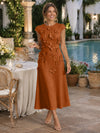 Jersey A-Line Crew Neck Cocktail Dresses with 3D Flowers