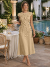 Jersey A-Line Crew Neck Cocktail Dresses with 3D Flowers