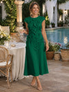 Jersey A-Line Crew Neck Cocktail Dresses with 3D Flowers