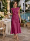 Jersey A-Line Crew Neck Cocktail Dresses with 3D Flowers