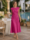 Jersey A-Line Crew Neck Cocktail Dresses with 3D Flowers