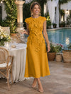 Jersey A-Line Crew Neck Cocktail Dresses with 3D Flowers