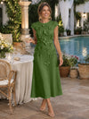 Jersey A-Line Crew Neck Cocktail Dresses with 3D Flowers