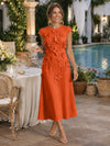 Jersey A-Line Crew Neck Cocktail Dresses with 3D Flowers