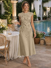 Jersey A-Line Crew Neck Cocktail Dresses with 3D Flowers