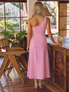 Jersey A-Line One Shoulder Cocktail Dresses with 3D Flowers