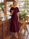 Chiffon A-Line Crew Neck Cocktail Dresses with 3D Flowers