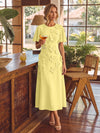 Chiffon A-Line Crew Neck Cocktail Dresses with 3D Flowers