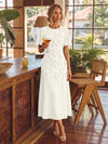 Chiffon A-Line Crew Neck Cocktail Dresses with 3D Flowers