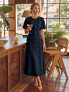 Chiffon A-Line Crew Neck Cocktail Dresses with 3D Flowers
