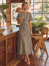 Chiffon A-Line Crew Neck Cocktail Dresses with 3D Flowers